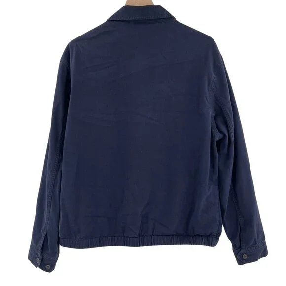 Vintage Polo Ralph Lauren Bomber Jacket Full Zip Up Front Coat Large Blue - Picture 2 of 8
